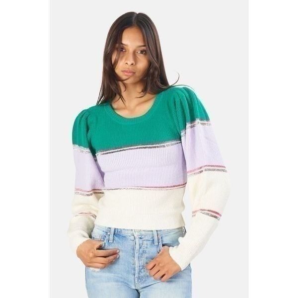 For Love & Lemons NWT Multicolor Knitted Arielle Pullover Sweater Medium Women’s