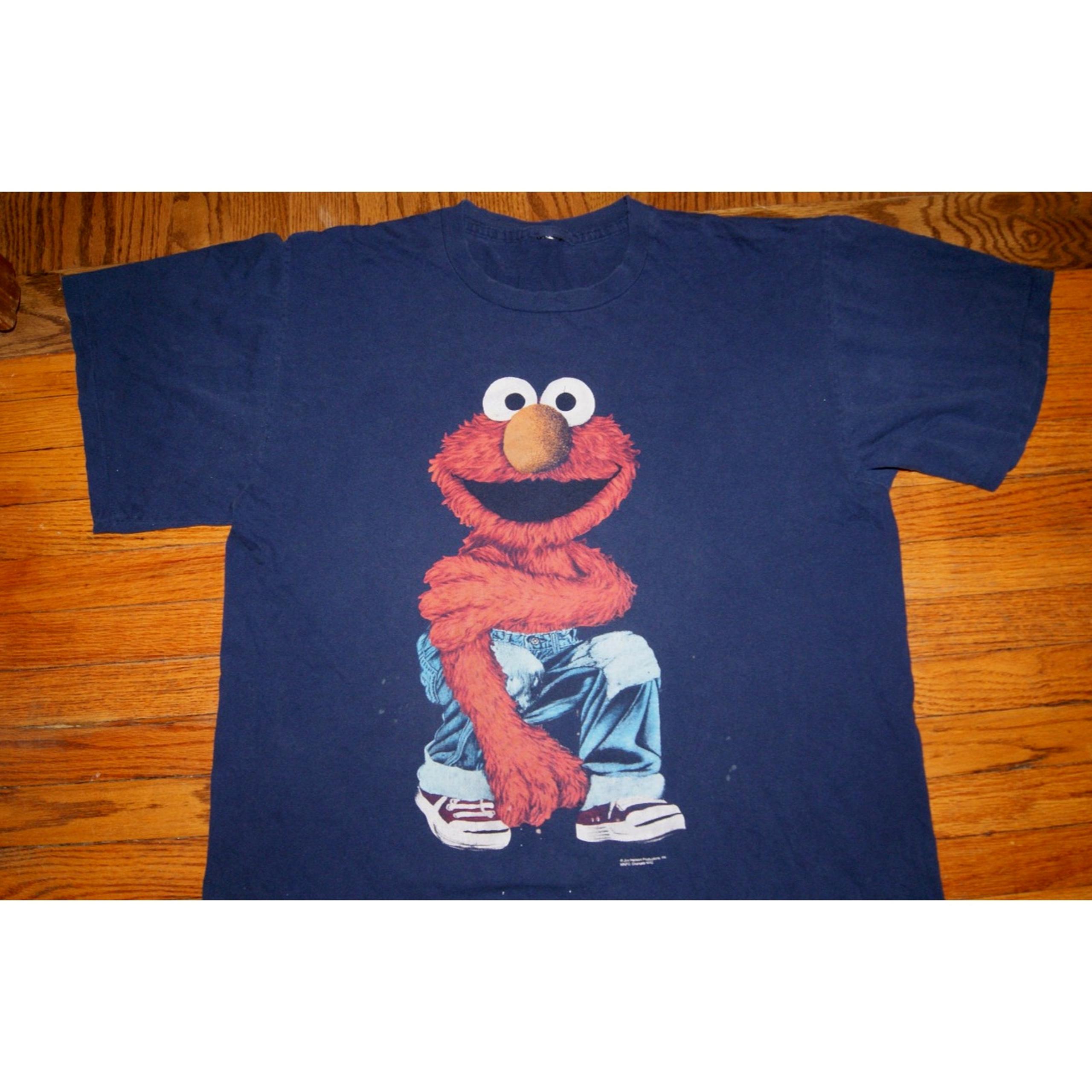 Vintage 90s Elmo XL TShirt Shadow Calvin Klein Sesame Street Jim Henson USA