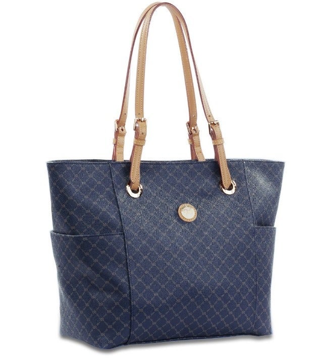 Rioni Signature Navy Blue saddle tote