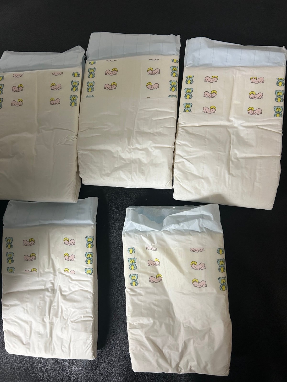 Vintage plastic disposable diapers