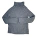Vintage Chunky Wool Ribbed Turtleneck Sweater Gray Womens Large