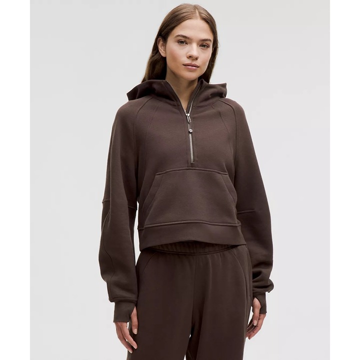Lululemon Scuba Oversized Half-Zip Hoodie in Espresso - Size XS/S
