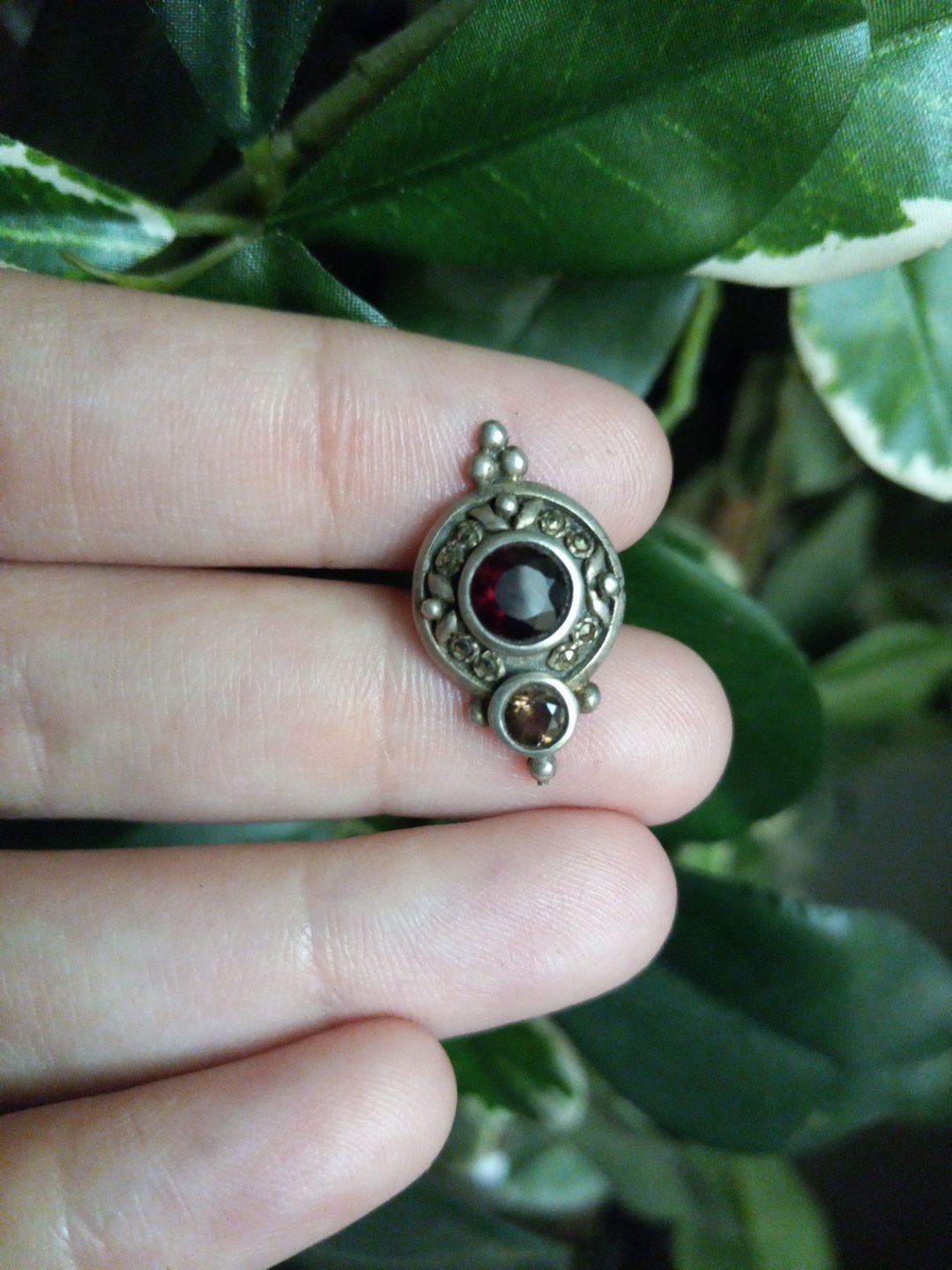 925 GARNET SMOKEY QUARTZ PENDANT