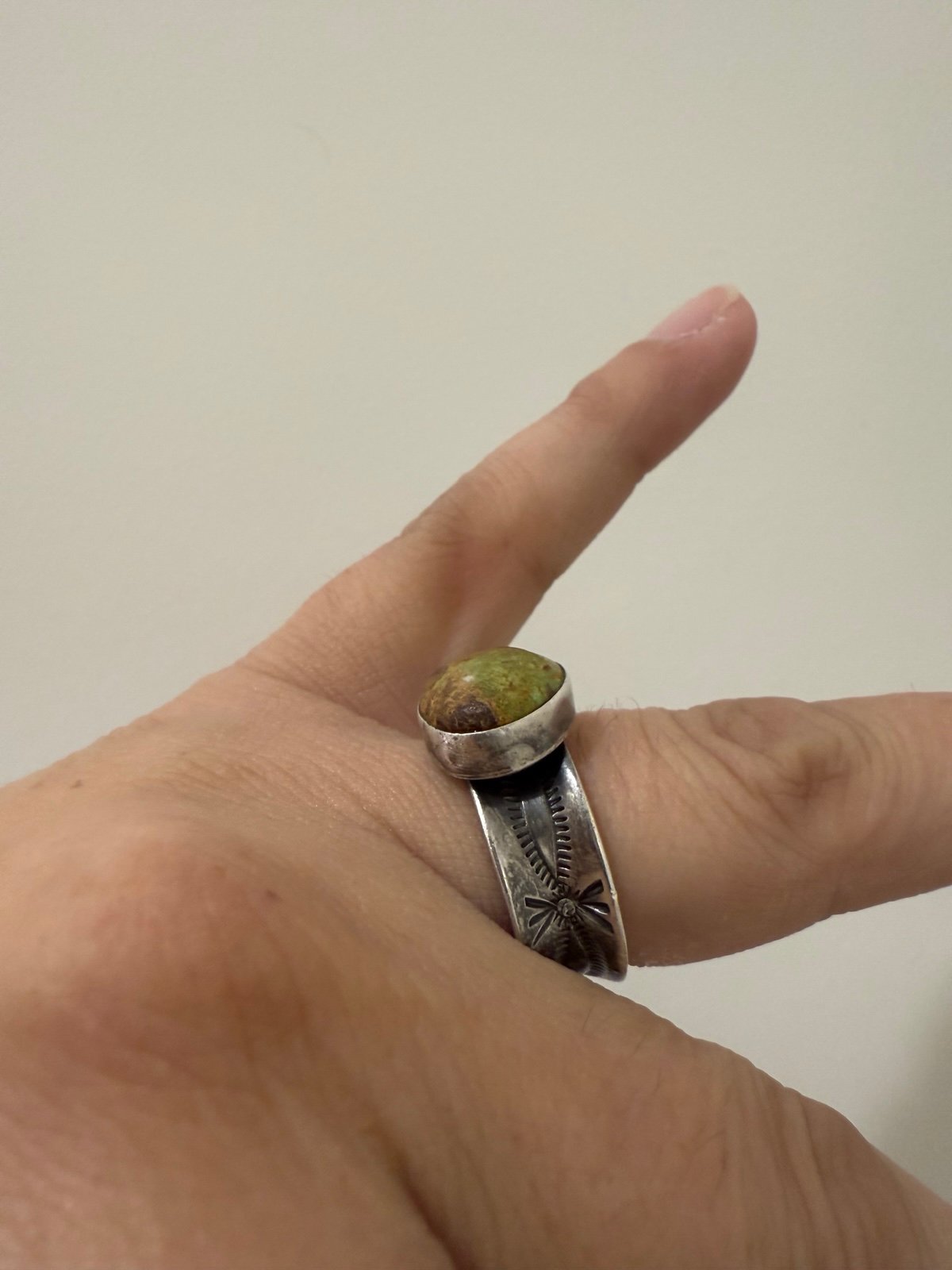 Turquoise Sterling silver ring - size 8