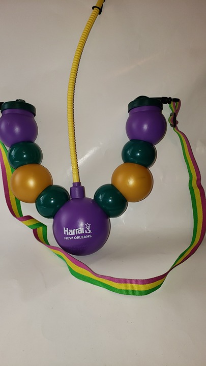 Beverage Bead Necklace Plastic Big Bead Drink Beer Soda Holder Necklace RARE!