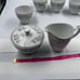 Mikasa #243 Japan Fine China Painted White Daisy Coffee Cups Sugar Dish Creamer