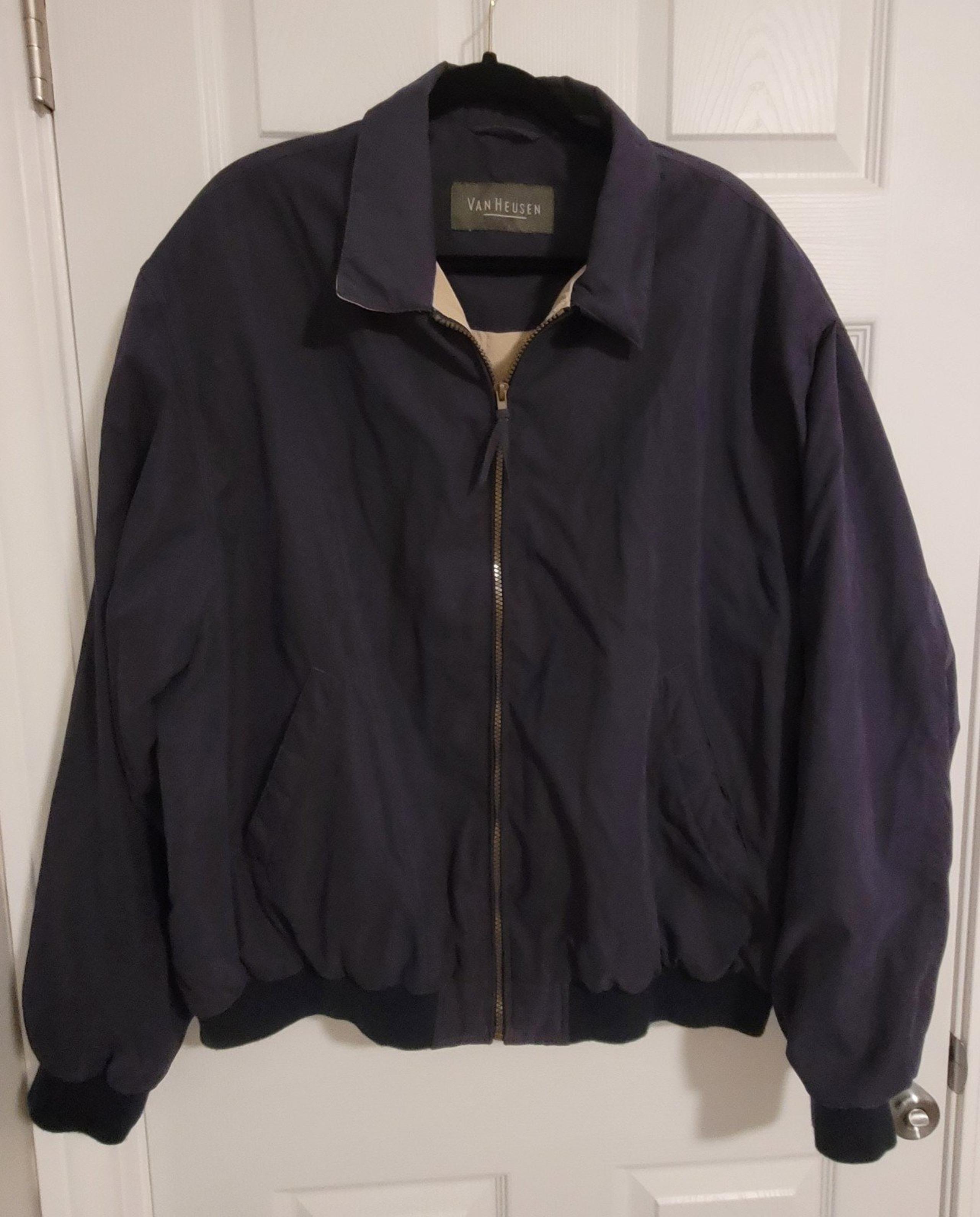 Jacket90s Vintage Van Heusen Jacket XXL Blue Classic Casual Utility Jacket