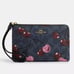 Coach Corner Zip Wristlet in Signature Canvas Cherry Print Gold/Denim Multi NWT