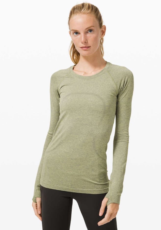 BNWT 78 Lululemon Swiftly Tech Long Sleeve 2.0, Asphalt Grey/Lemon Vibe, Size 6