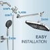 5-Setting High Pressure Shower Head, 12 inch Rain Shower Head