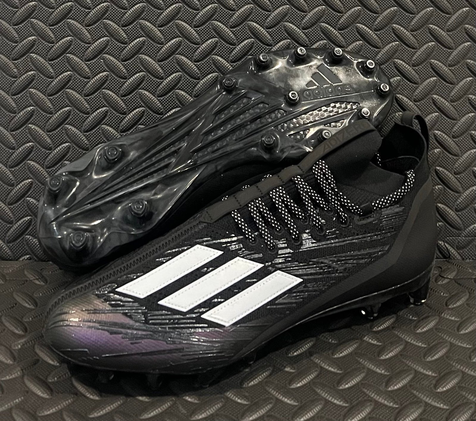 Mens Adidas Athletic Football Cleats Black Size 16