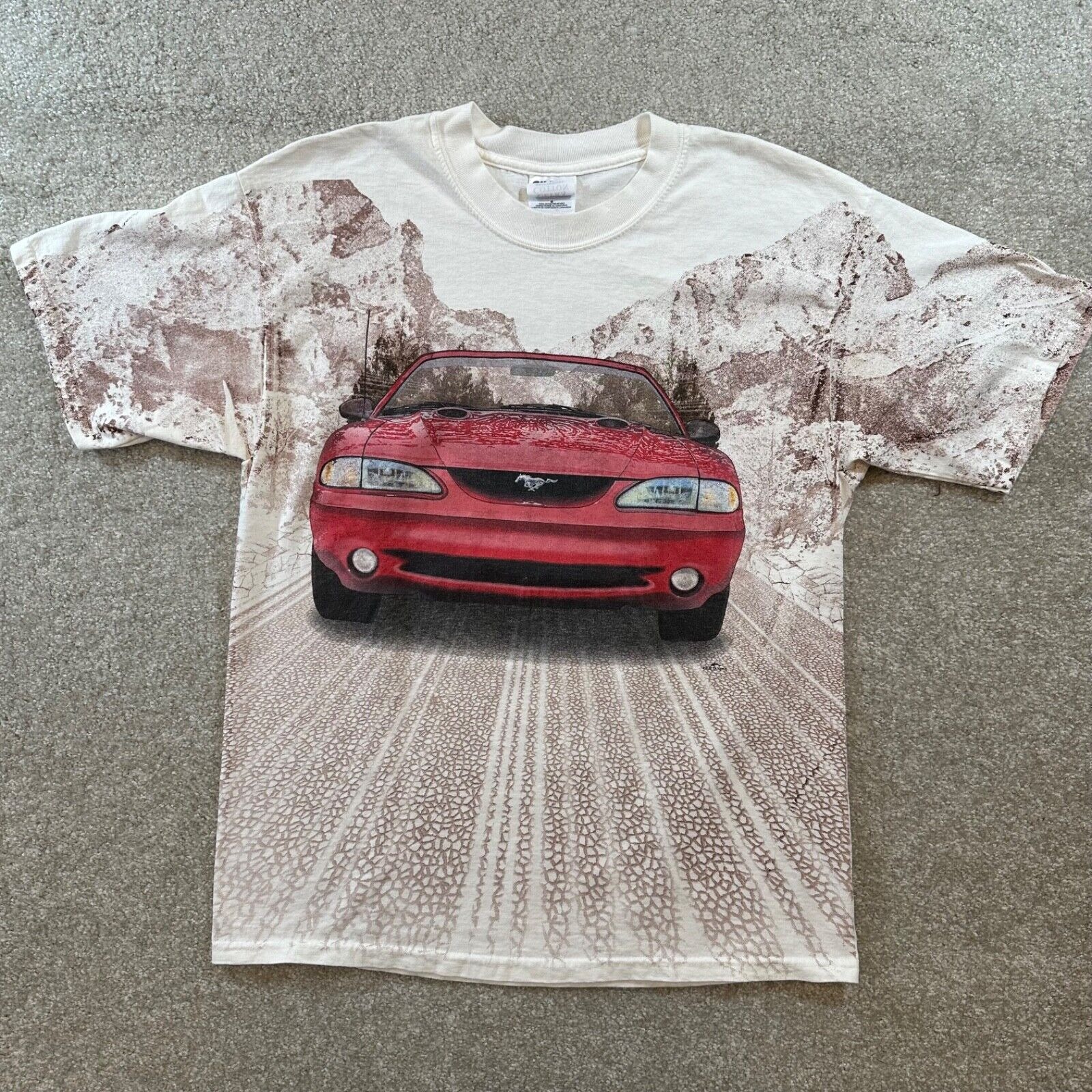 Vintage Ford Mustang tshirt rare 90s y2k front and back graphic gildan tee sz L