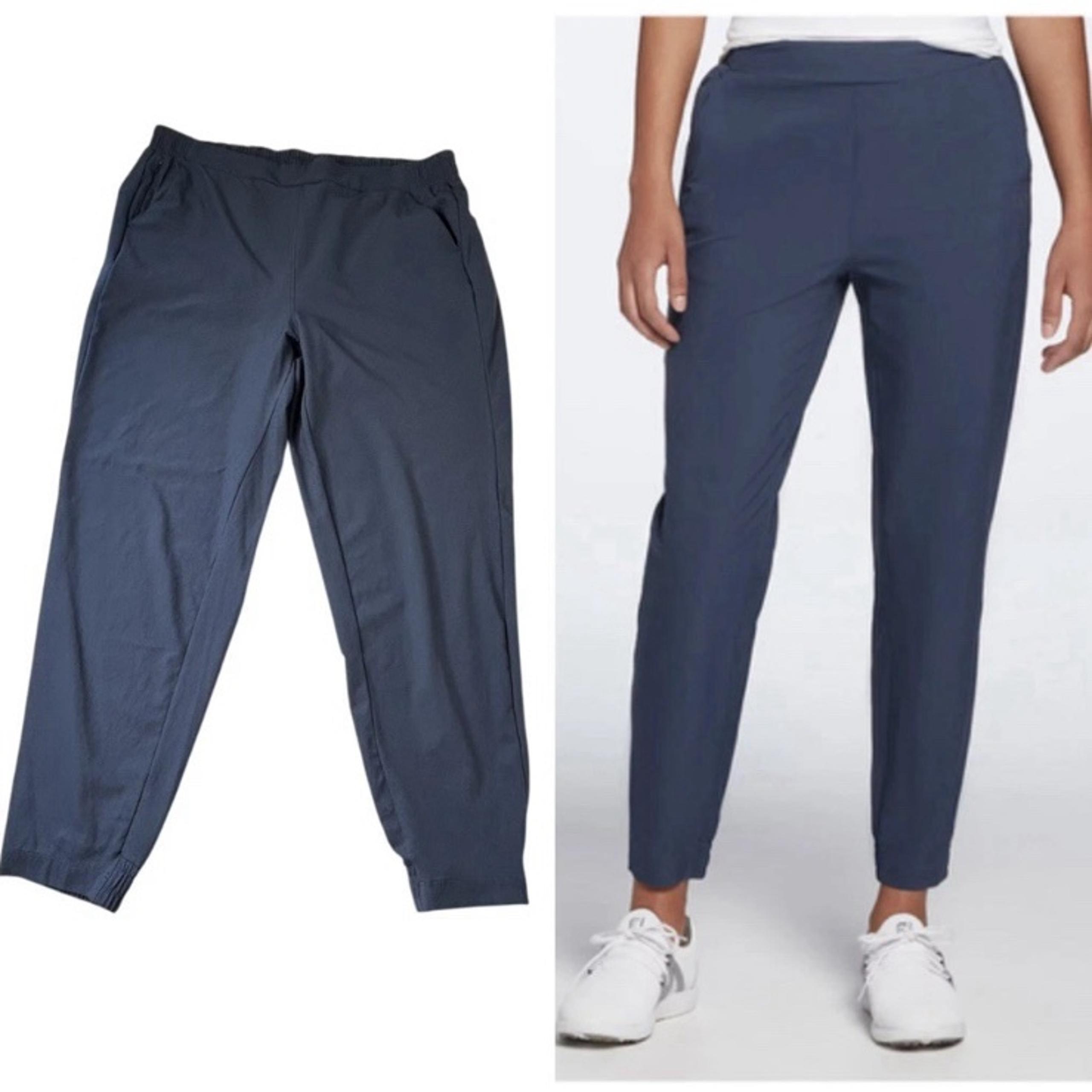 CALIA Womens Size L Long Drive Slate Blue Elastic Waist UPF 50+ Golf Pants