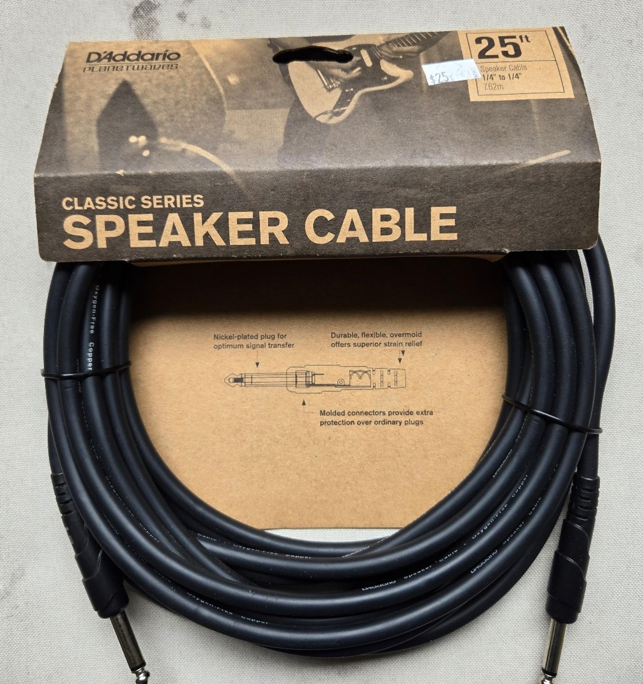D'adarrio planet waves classic series 25 foot speaker cable