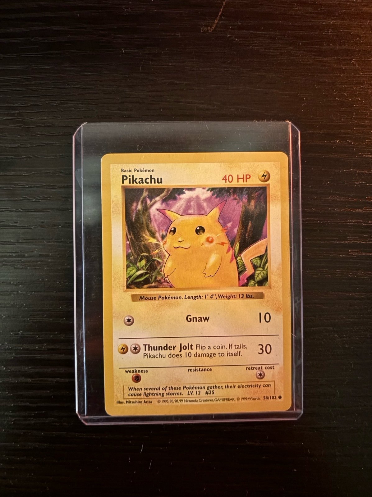 Shadowless Red Cheeks Pikachu 58/102 Base Set Pokemon Near Mint