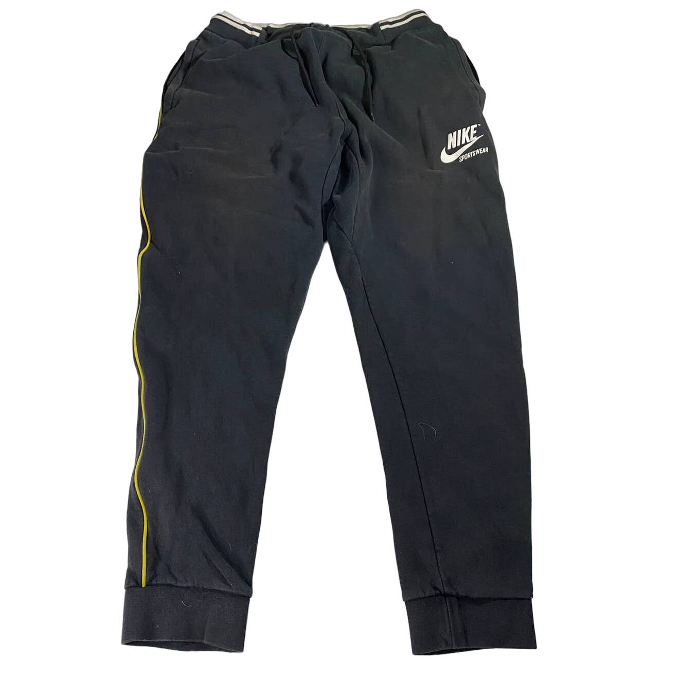 RARE Nike Sportswear Yellow Stripe Slim Fit Joggers Men's Size M
