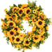 Artificial Sunflower Summer Wreath - 16 Inch Decorative Fake Flower Wreath