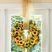 Artificial Sunflower Summer Wreath - 16 Inch Decorative Fake Flower Wreath