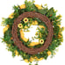 Artificial Sunflower Summer Wreath - 16 Inch Decorative Fake Flower Wreath
