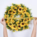 Artificial Sunflower Summer Wreath - 16 Inch Decorative Fake Flower Wreath