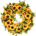 Artificial Sunflower Summer Wreath - 16 Inch Decorative Fake Flower Wreath