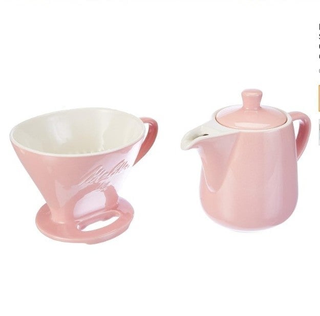 Melitta Porcelain Pour-Over Coffee Set Classic Edition RARE PINK ROSE COLOR