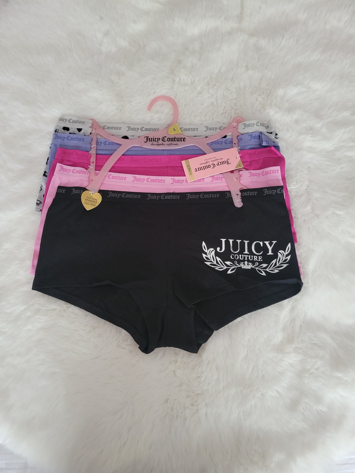 JUICY COUTURE BRAND NEW 5-PACK BOYSHORTS SIZE L