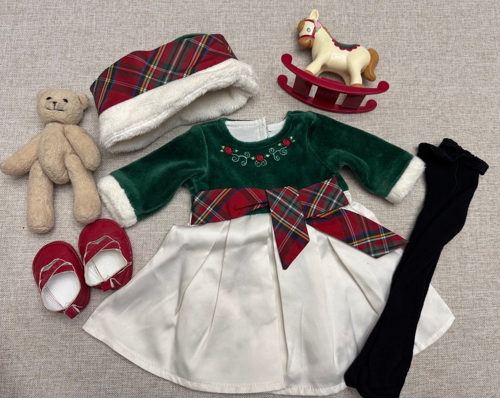 American Girl Doll Bitty Baby Evergreen Holiday Outfit