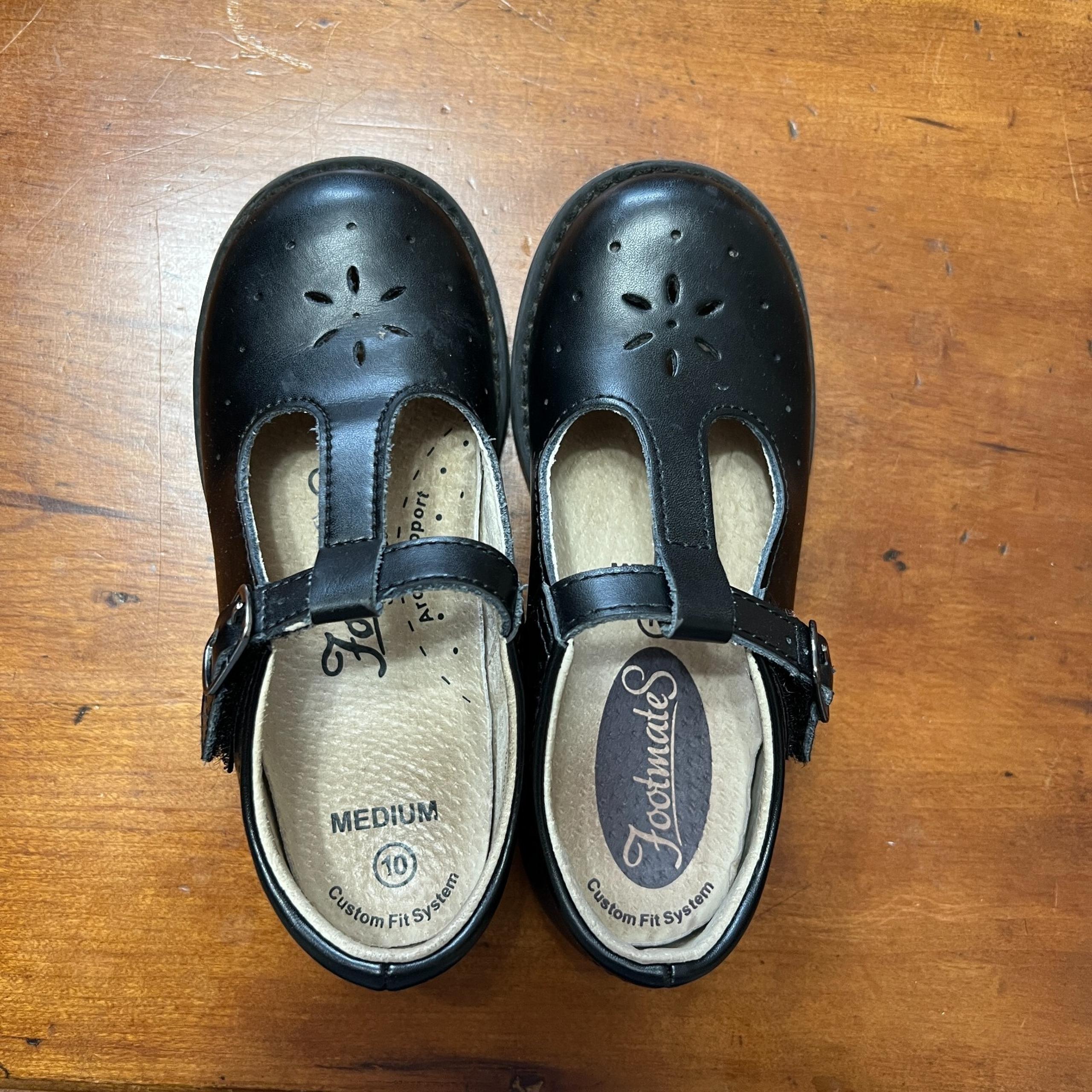 Footmates Sherry Mary Jane Flats Saddle Shoes Toddler Girls Size 10 Black