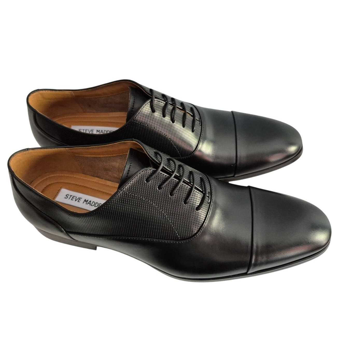Steve Madden Men Private Oxford US 11.5 Black Leather Shoes