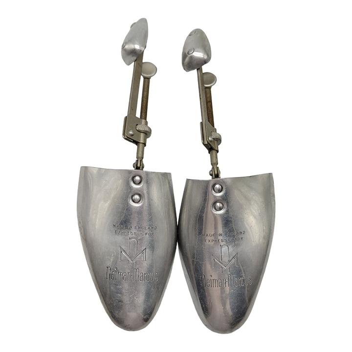 Vintage 1930's Made in England for Neiman Marcus Aluminum Shoe Trees Sz 10/11