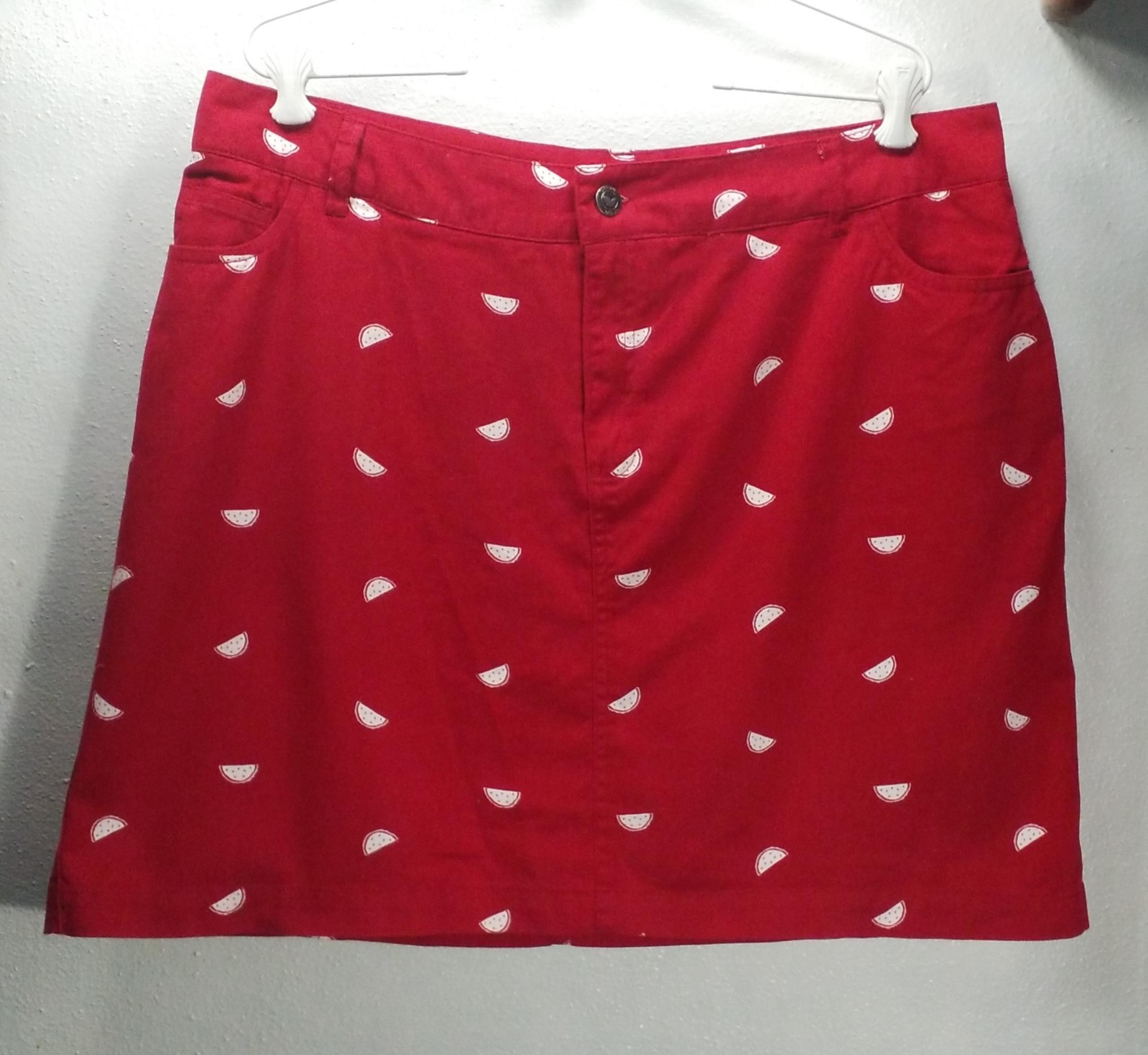Women's 16W Red Cotton Skirt