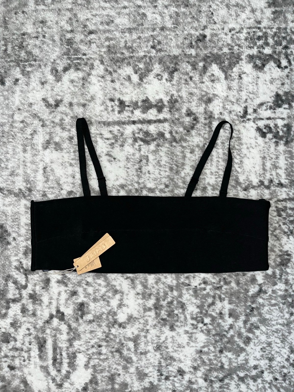 New SKIMS Knit Swim Bandeau Bikini Top in Onyx