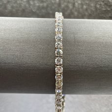 Ladies Sterling Silver CZ Tennis Bracelet