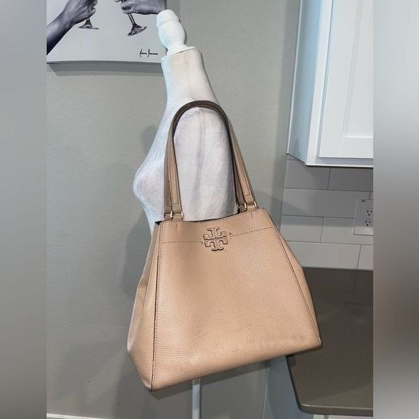 Tory Burch McGraw leather carryall tote bag