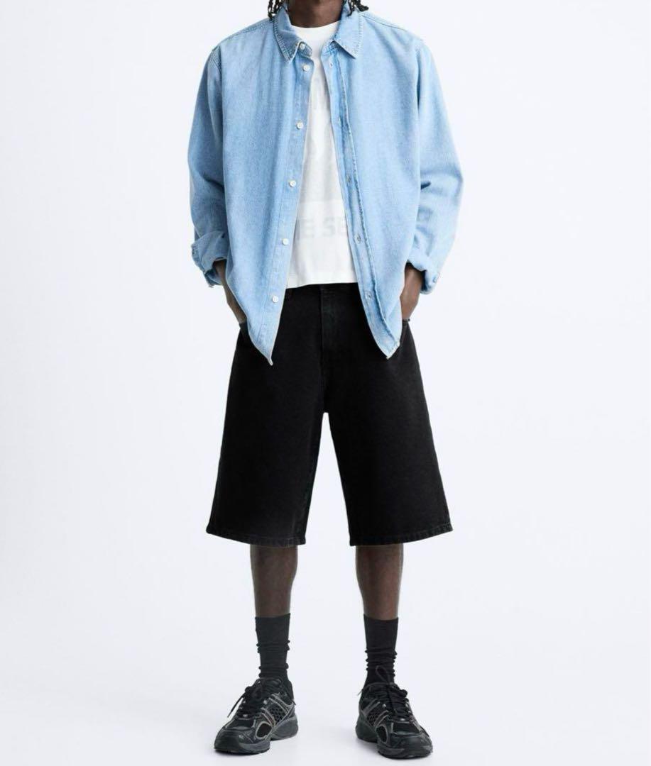 ZARA Baggy Denim Pants Shorts Joggers