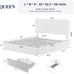 Queen Size Platform Bed Frame with 4 Storage Drawers and Headboard, Square Stitc