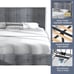 Queen Size Platform Bed Frame with 4 Storage Drawers and Headboard, Square Stitc