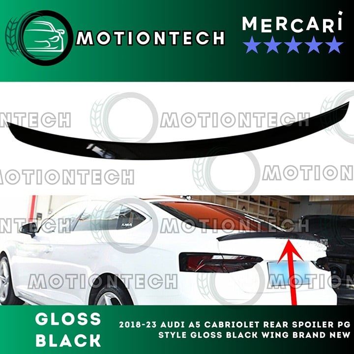 2018-23 AUDI A5 Cabriolet Rear Spoiler PG Style Gloss Black Wing Brand New