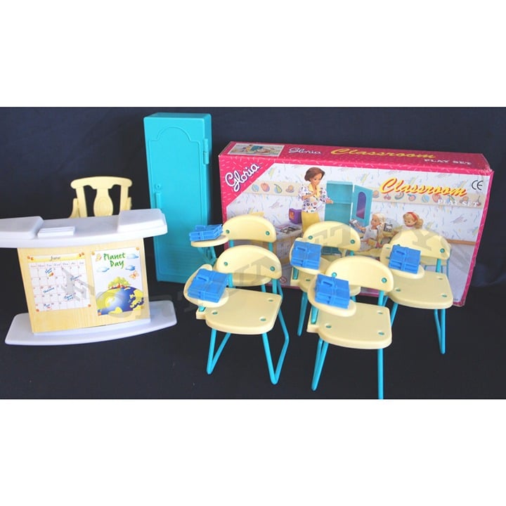 GLORIA Dollhouse Furniture Size Classroom Play Set (9816) NEW Classroom Chairs