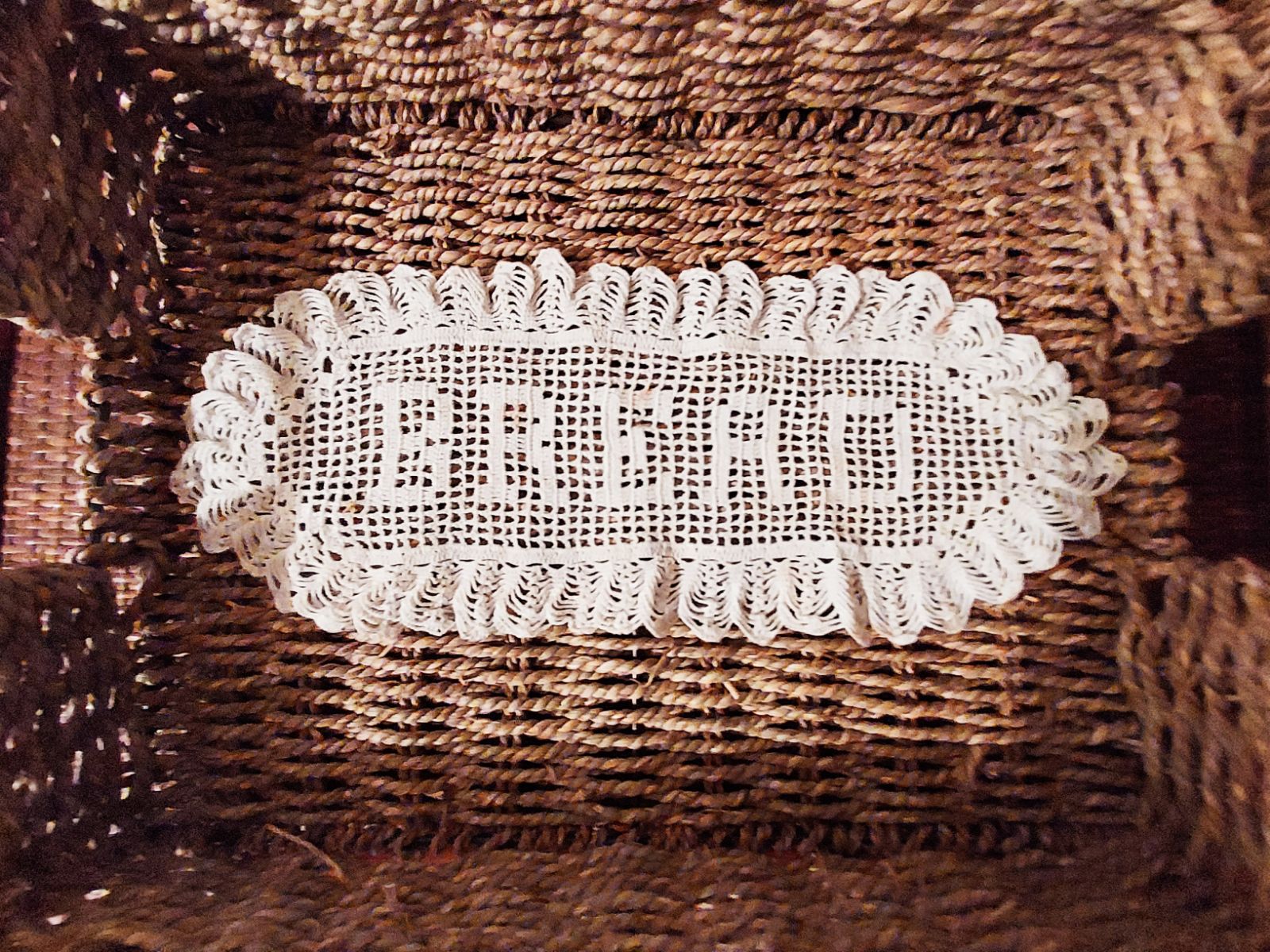 Antique Victorian filet crochet doily