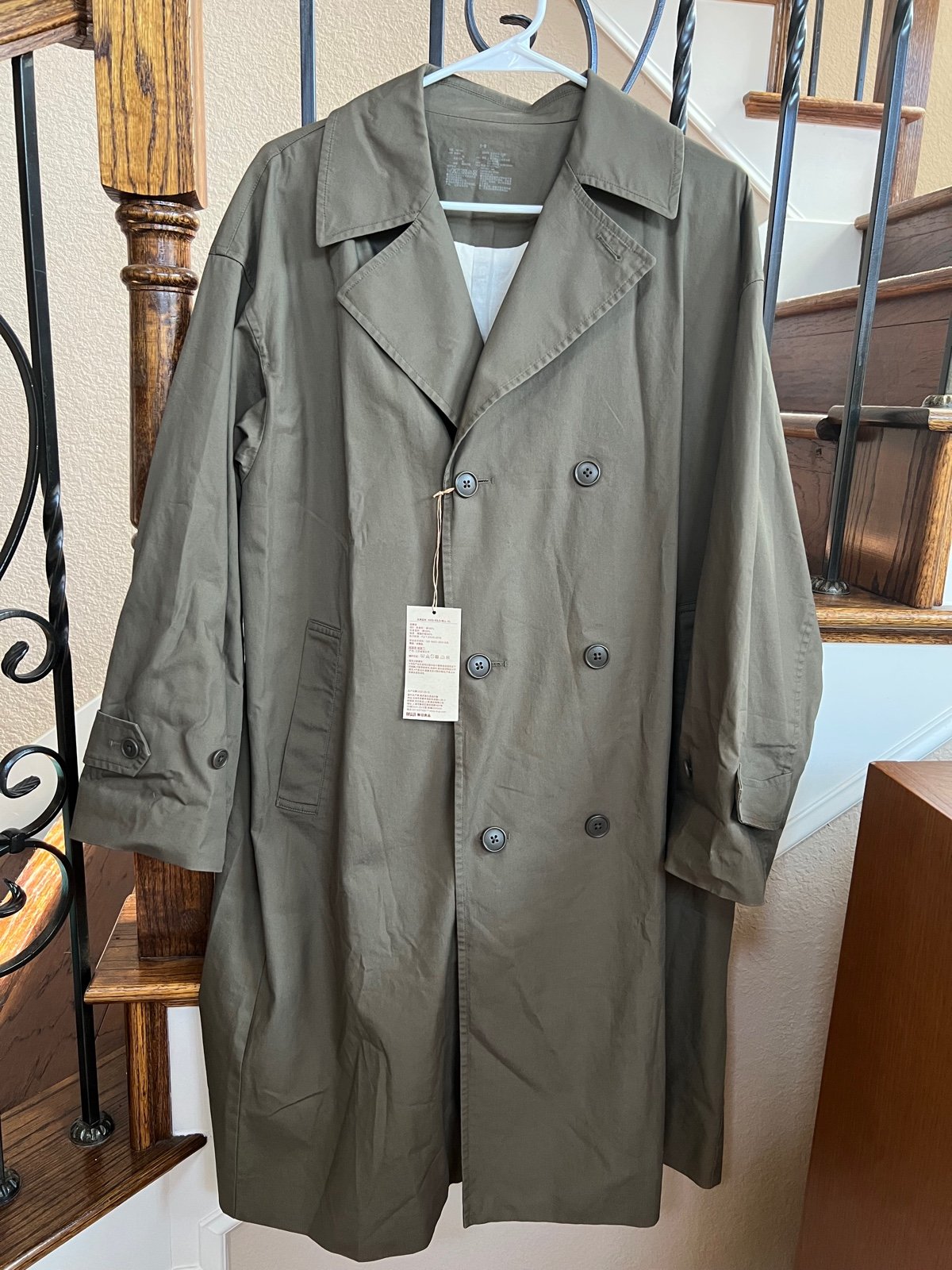 MUJI WOMEN TRENCH COAT Jacket Calf-Length olive
