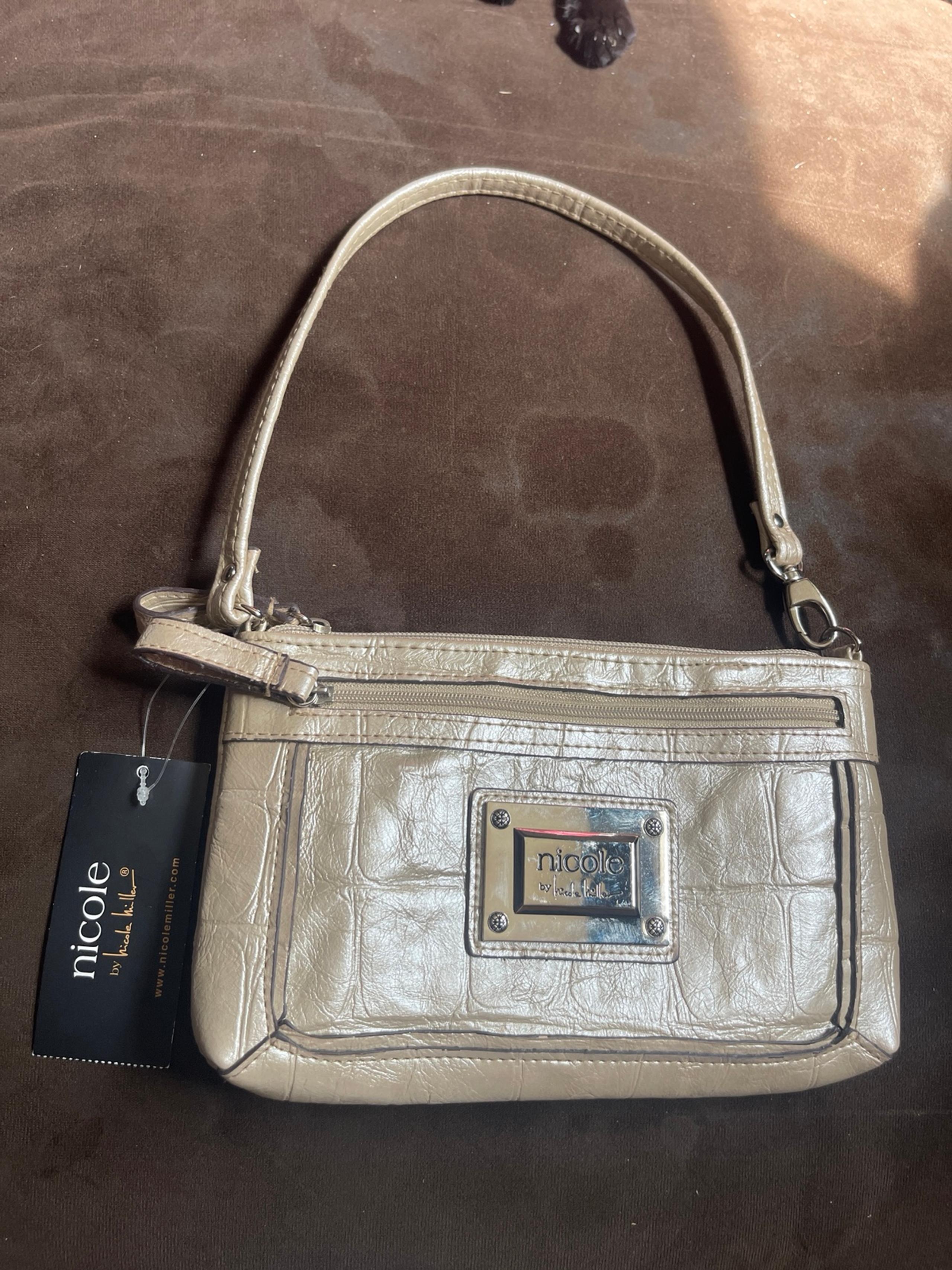 NWT Nicole Miller Gold crocodile leather purse
