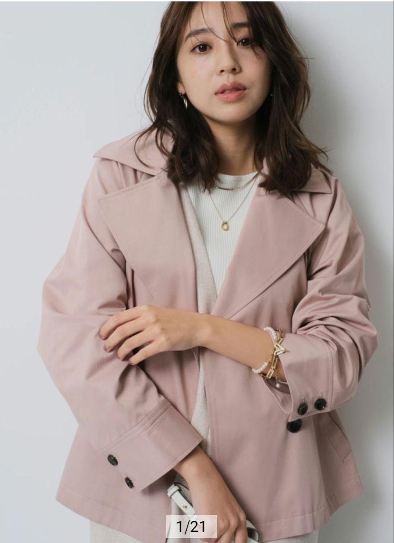 JUSGLITTY Yurakucho Marui Exclusive Water-Repellent Hooded Short Trench Coat, Size S