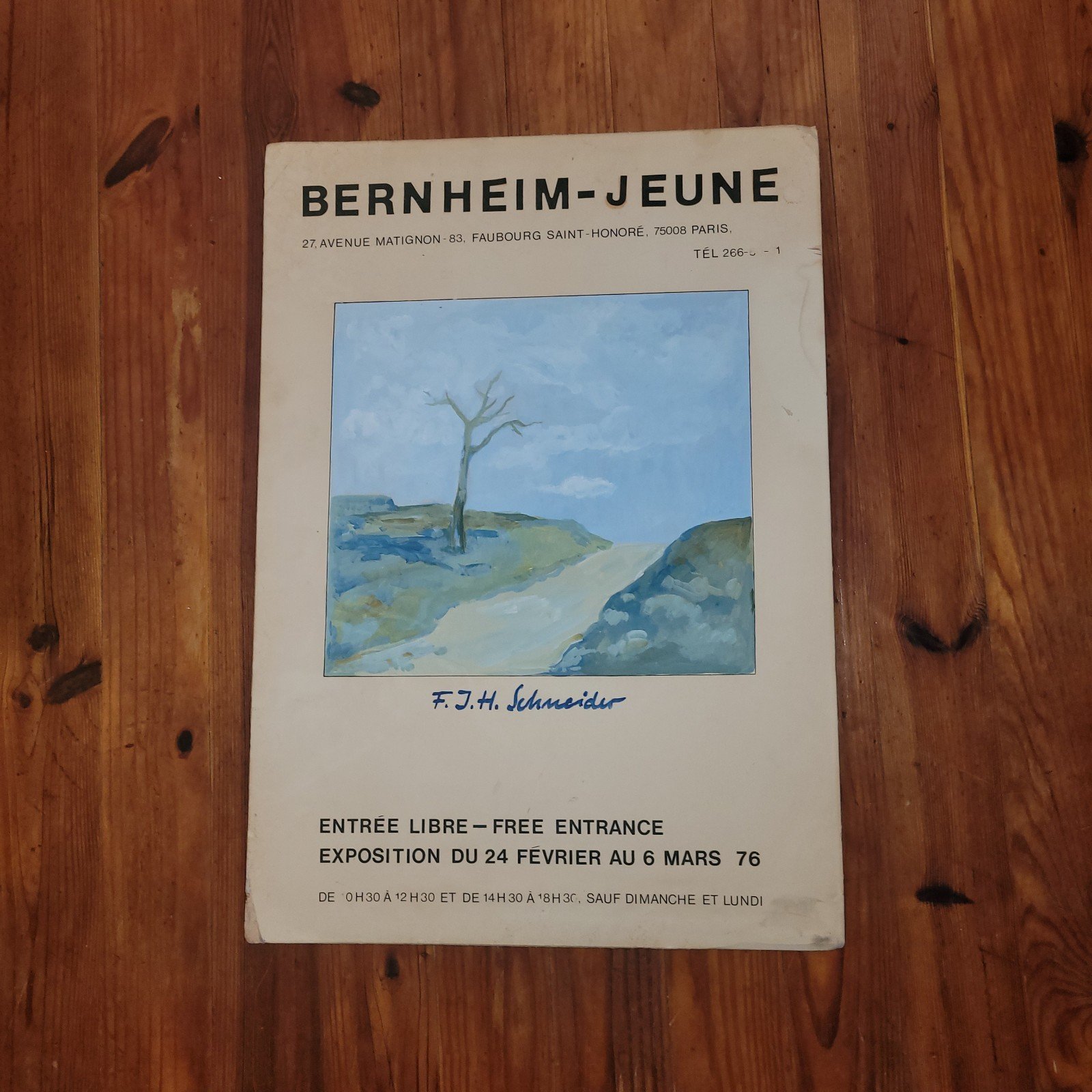 FJH Schneider Painting German france gouache 17x26