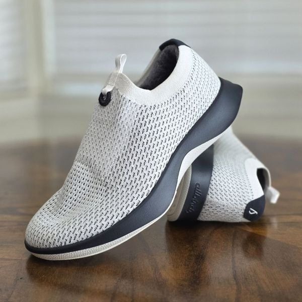 Allbirds Tree Dasher Relay Slip-On Shoes Sneakers White Knit Black Women's 9.5