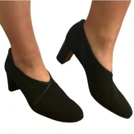 Taryn Rose Italian Black Block Kitten Heels Sock Shoes Minimalist IT SIZE 40½ M