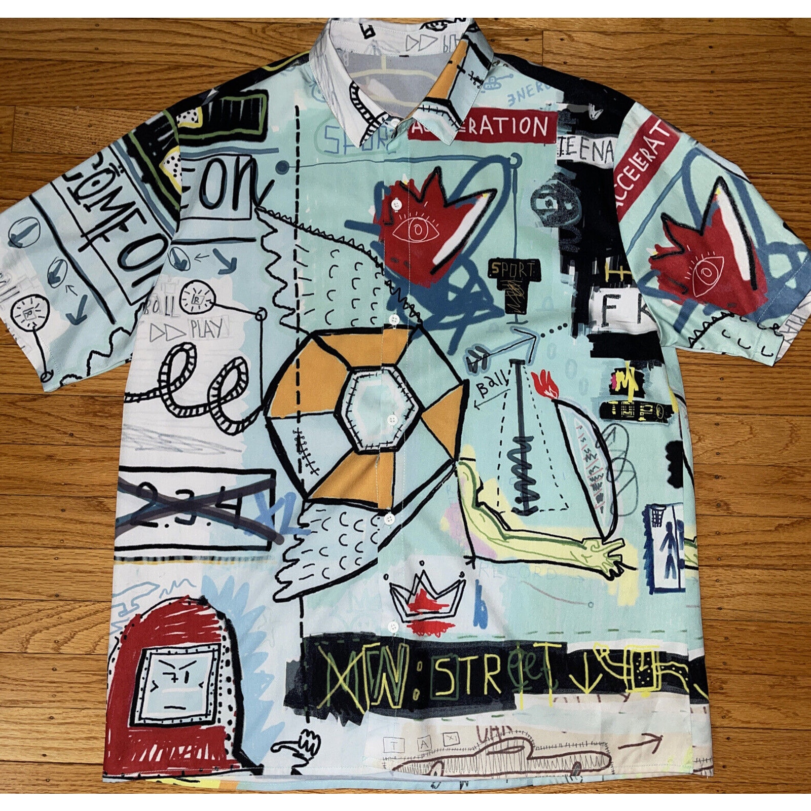 Wacko Maria Mens Jean-Michel Basquiat SS Hawaiian Shirt