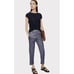 Theory Northsound Tierra Linen Pants 10 Washed Denim Blue Pull On Travel Crop