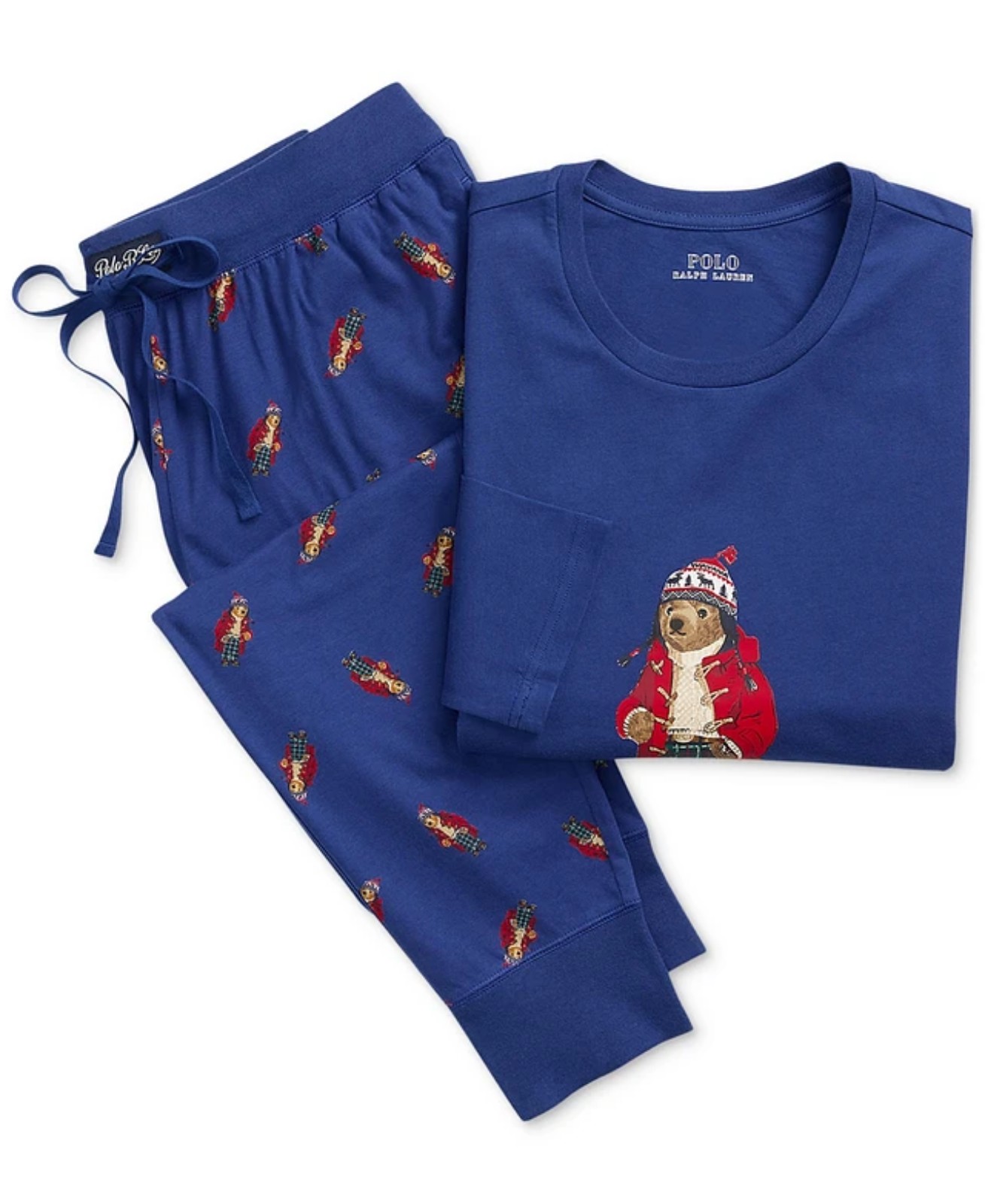 Polo Ralph Lauren 2-Pc Polo Bear Pajama Set Heritage Royal/Red Toggle Brear / M